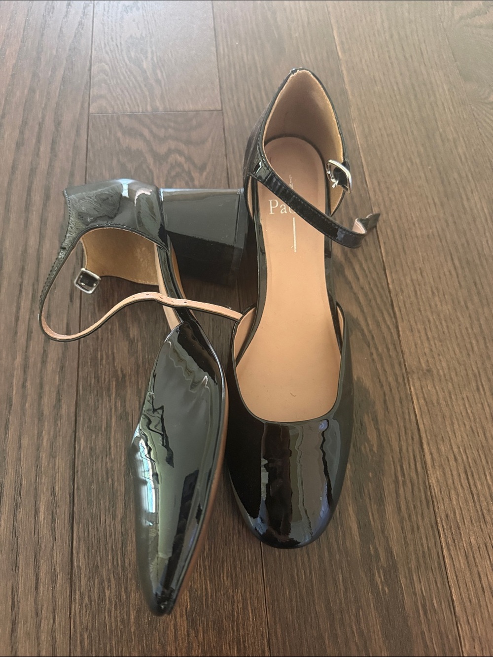 Linea Paolo Patent Black Mary Jane Block Heel Pumps - Women size 8